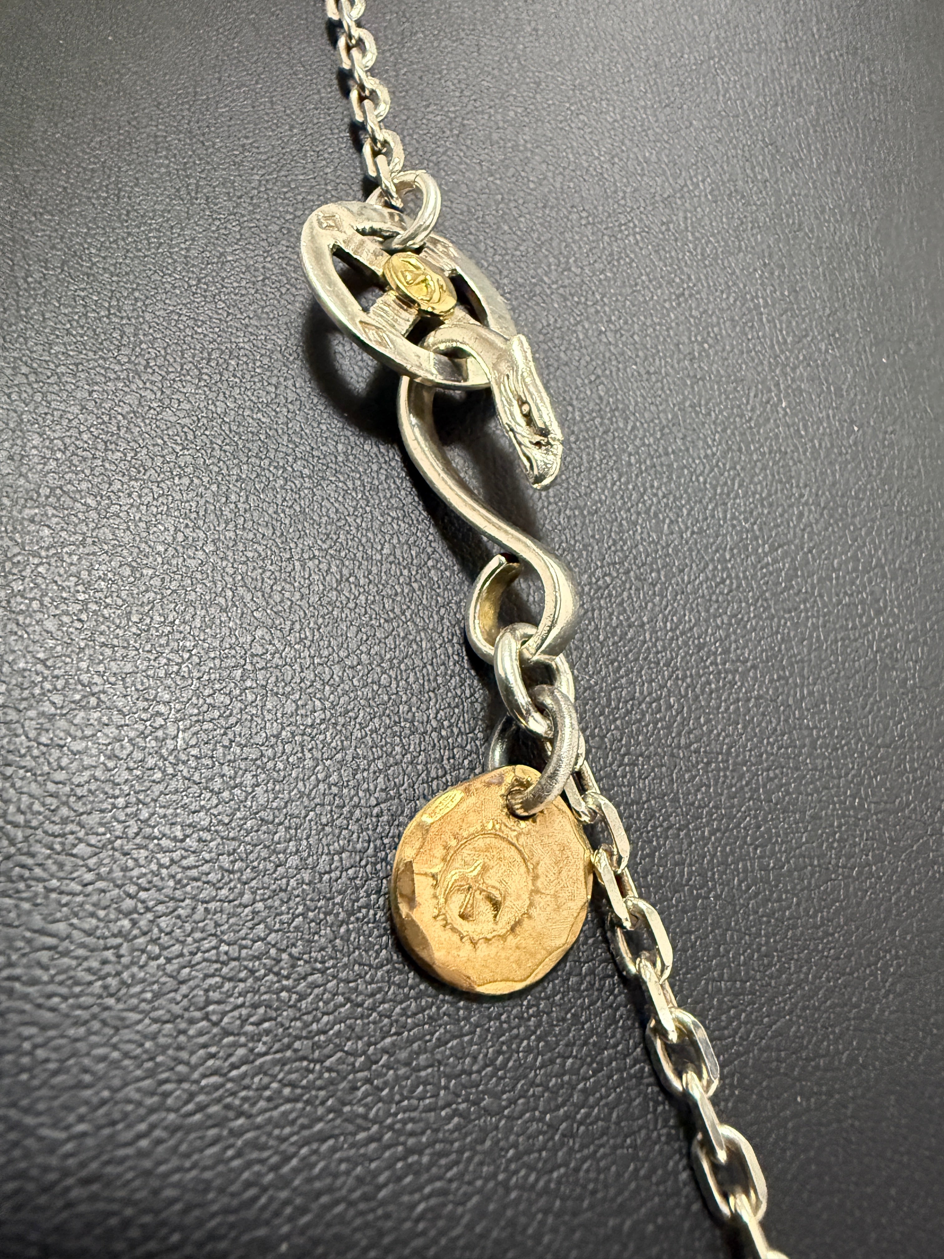 ゴローズ　先金特大フェザー右＋K18太陽inメタル小＋金メタルホイール付イーグルフック細角ロングチェーン（70cm）セットアップ